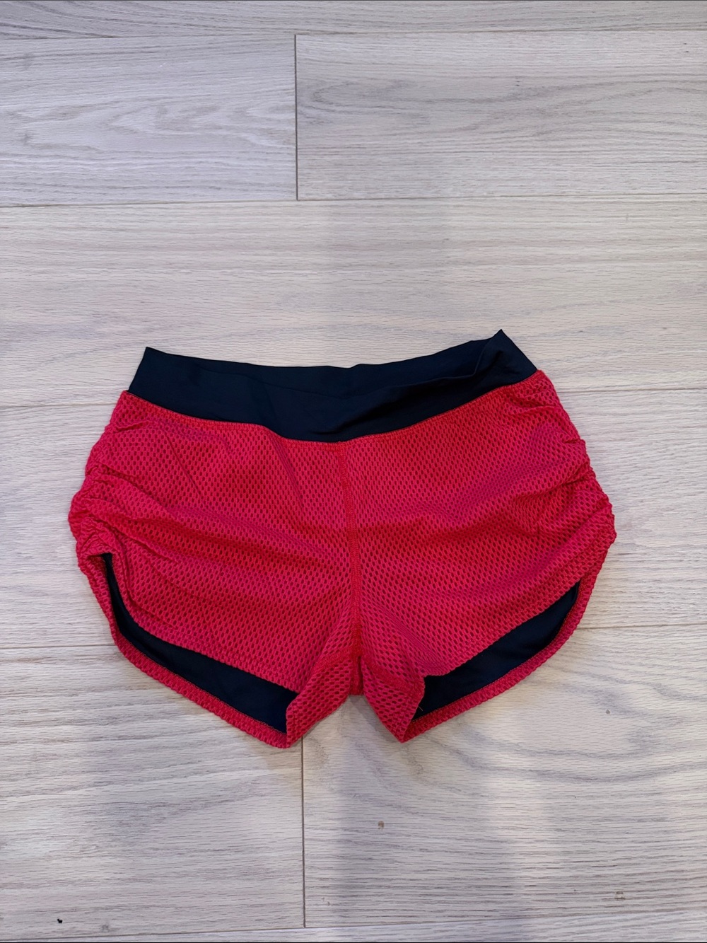 bebe Red Athletic Shorts with Black Waistband